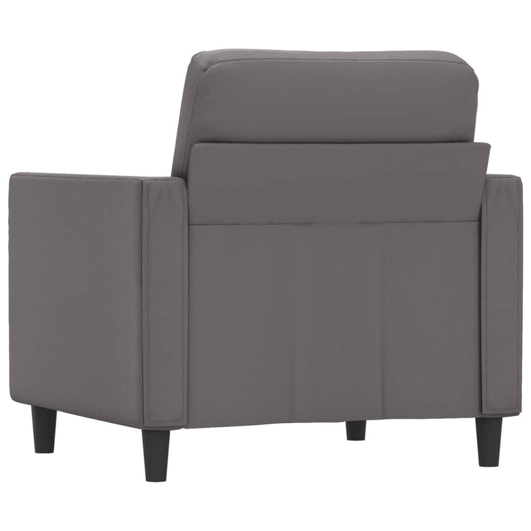 Fauteuil 60 cm kunstleer grijs