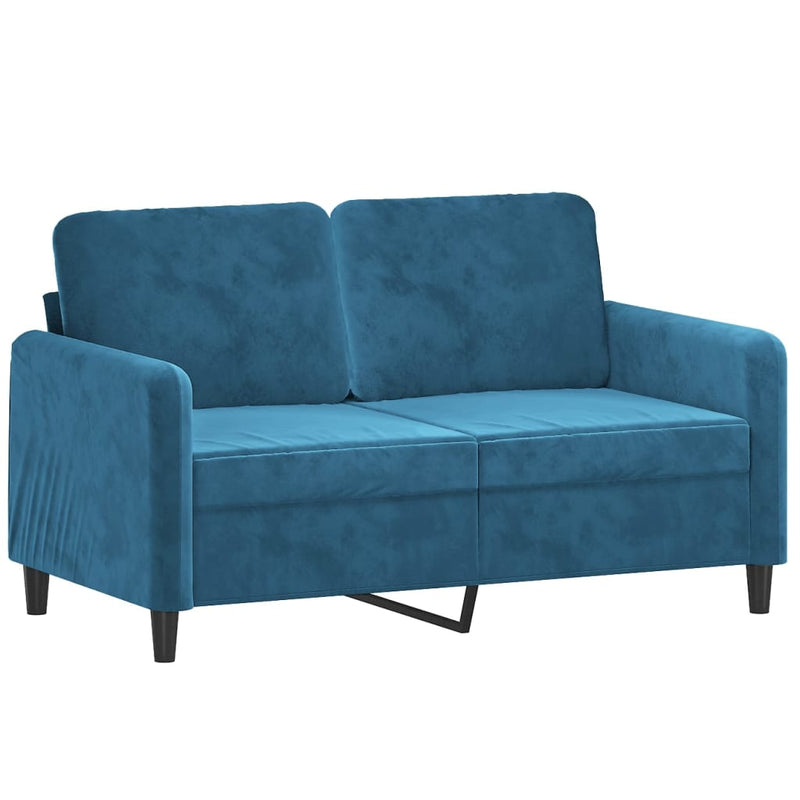 Tweezitsbank 120 cm fluweel blauw