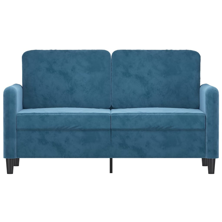 Tweezitsbank 120 cm fluweel blauw