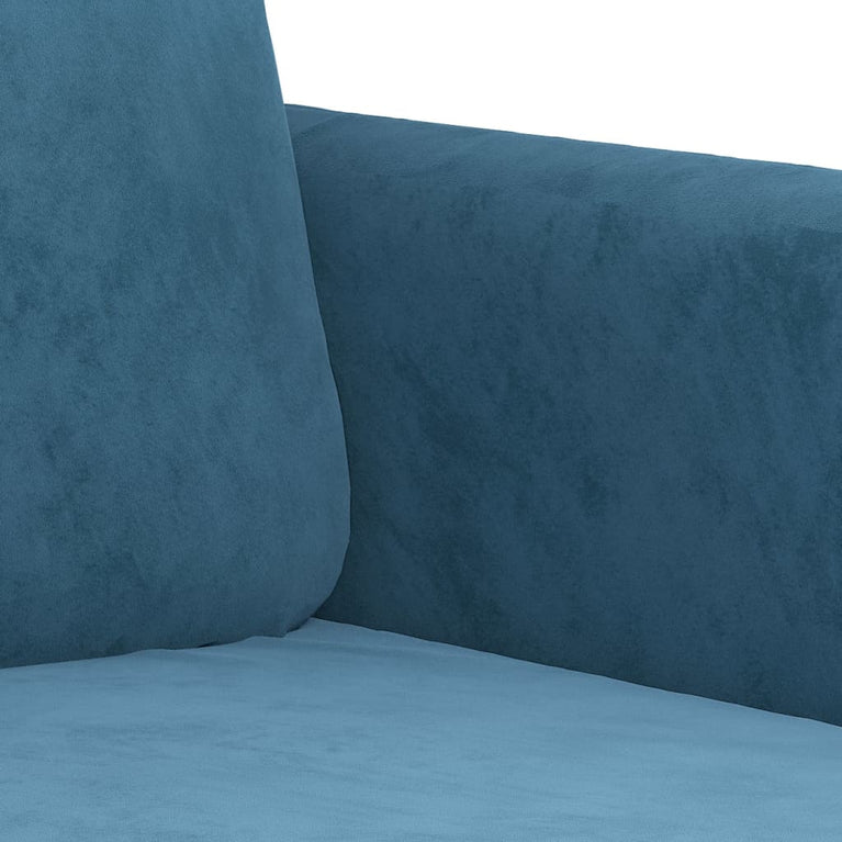 Tweezitsbank 120 cm fluweel blauw