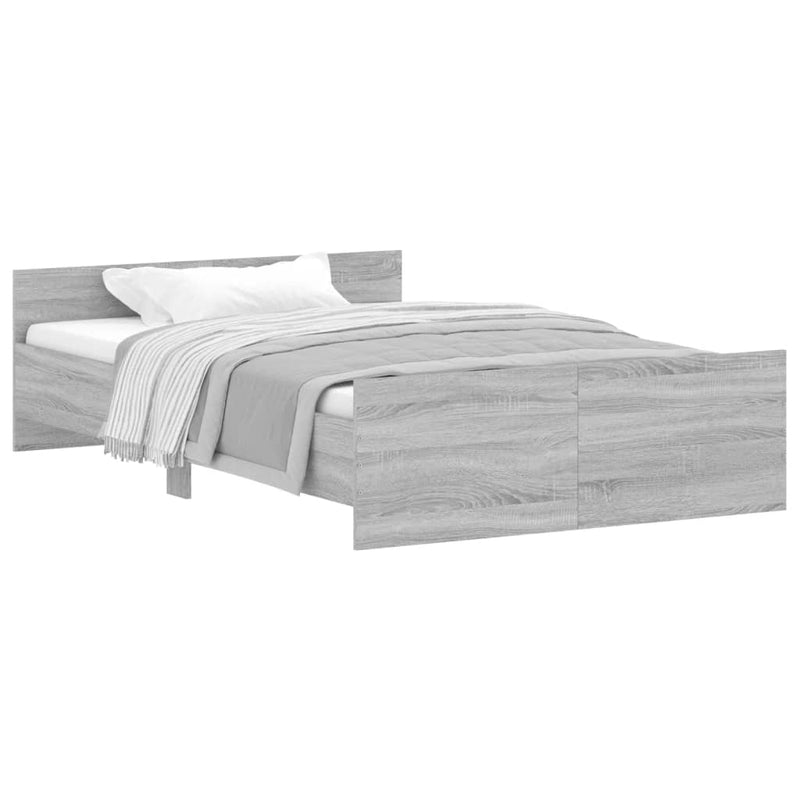 Bedframe met hoofd- en voeteneinde grijs sonoma 120x190 cm