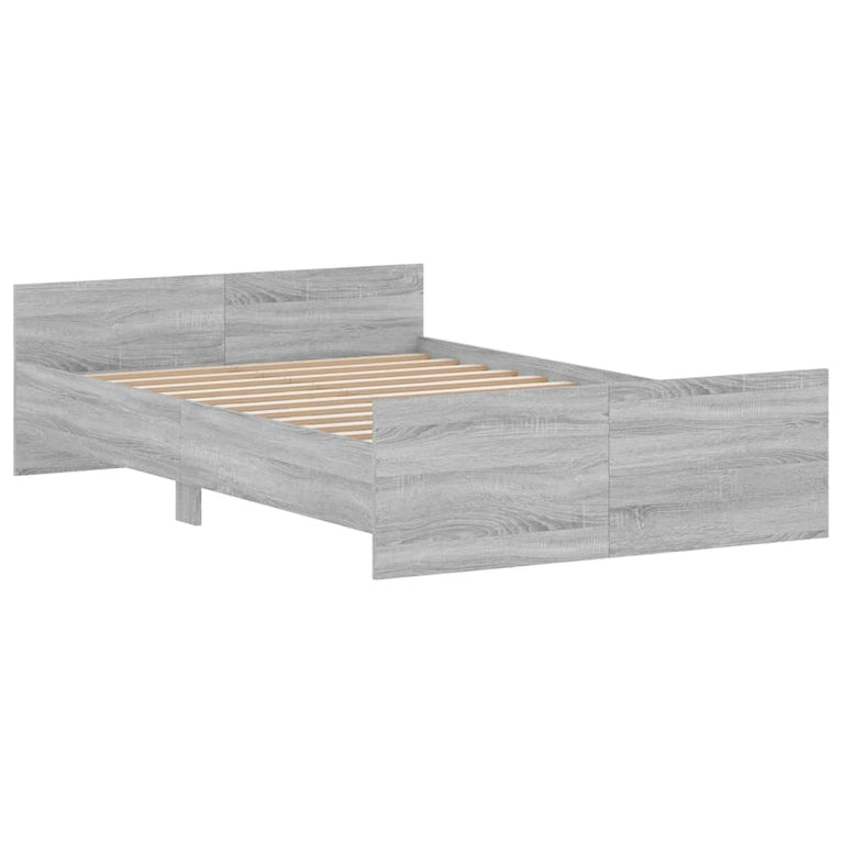 Bedframe met hoofd- en voeteneinde grijs sonoma 120x190 cm