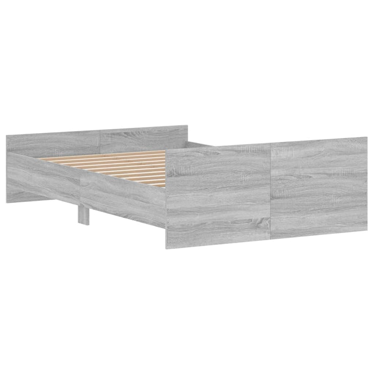 Bedframe met hoofd- en voeteneinde grijs sonoma 120x190 cm