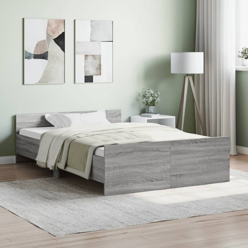 Bedframe met hoofd- en voeteneinde grijs sonoma 120x190 cm