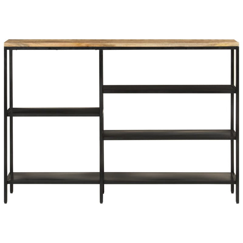 Wandtafel 110x30x75 cm massief ruw mangohout en ijzer