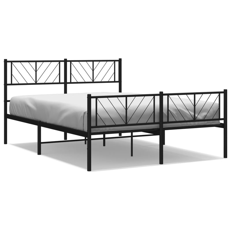 Bedframe met hoofd- en voeteneinde metaal zwart 160x200 cm