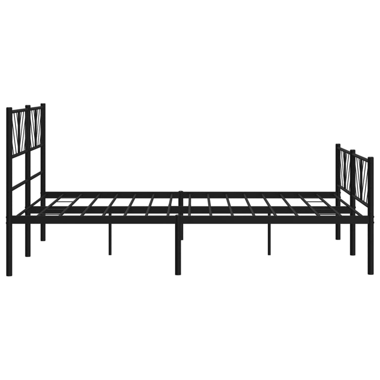 Bedframe met hoofd- en voeteneinde metaal zwart 160x200 cm