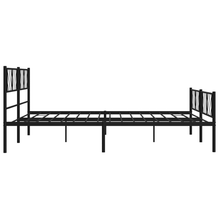 Bedframe met hoofd- en voeteneinde metaal zwart 180x200 cm
