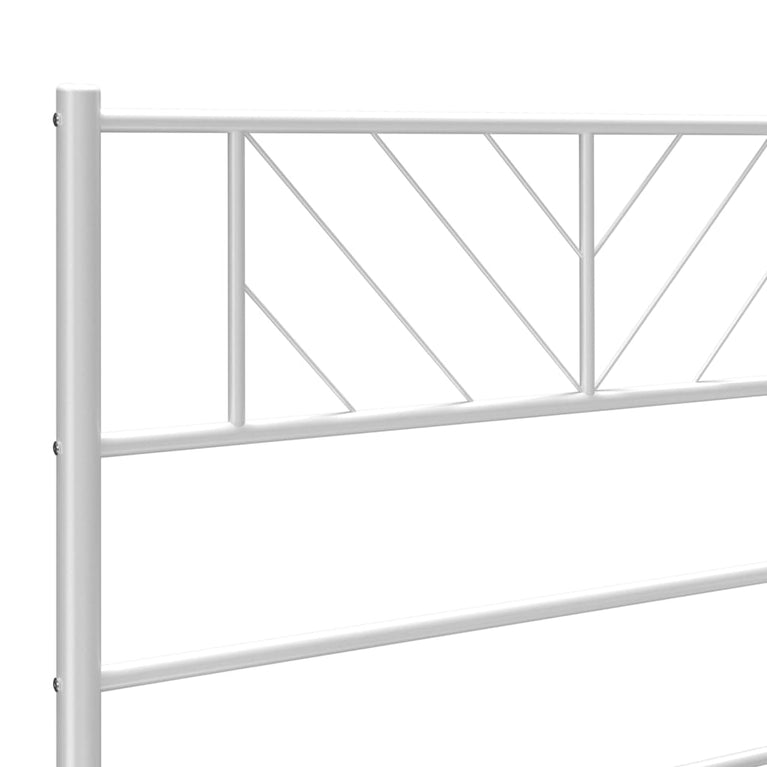 Bedframe met hoofdbord metaal wit 150x200 cm
