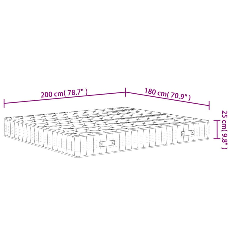 Pocketveringmatras middelhard-hard 180x200 cm