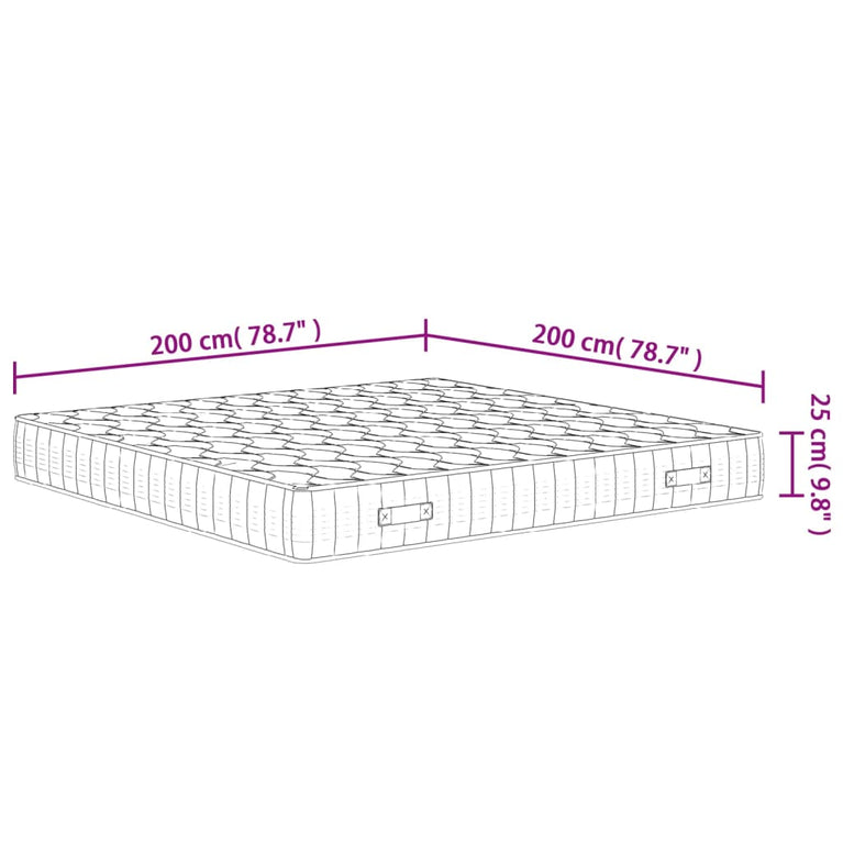 Pocketveringmatras middelhard-hard 200x200 cm