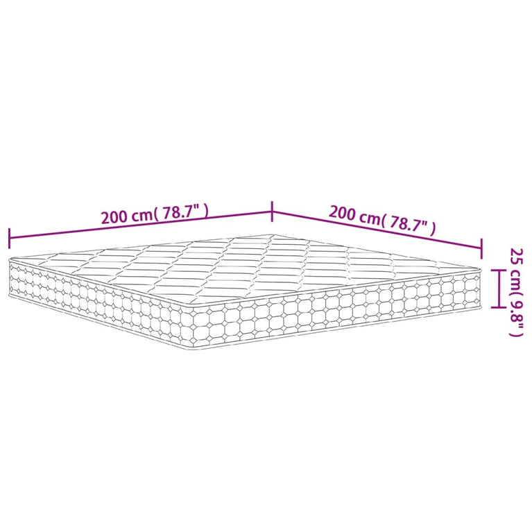 Pocketveringmatras middelhard-hard 200x200 cm
