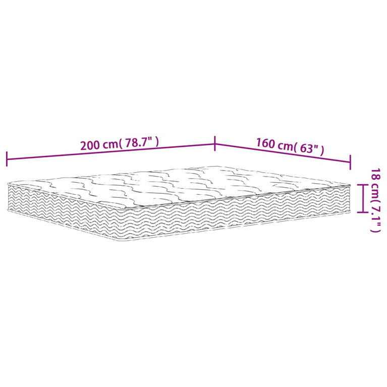 Binnenveringmatras middelhard 160x200 cm