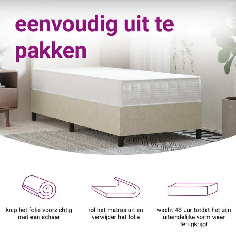 Pocketveringmatras middelhard-hard 80x200 cm