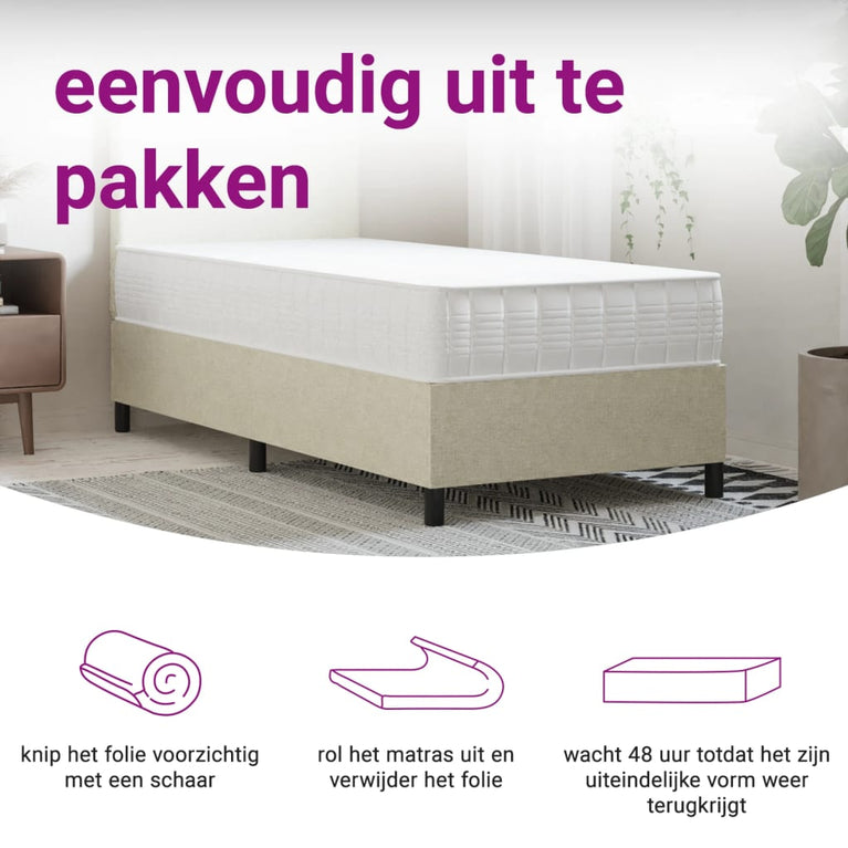 Pocketveringmatras middelhard-hard 70x200 cm
