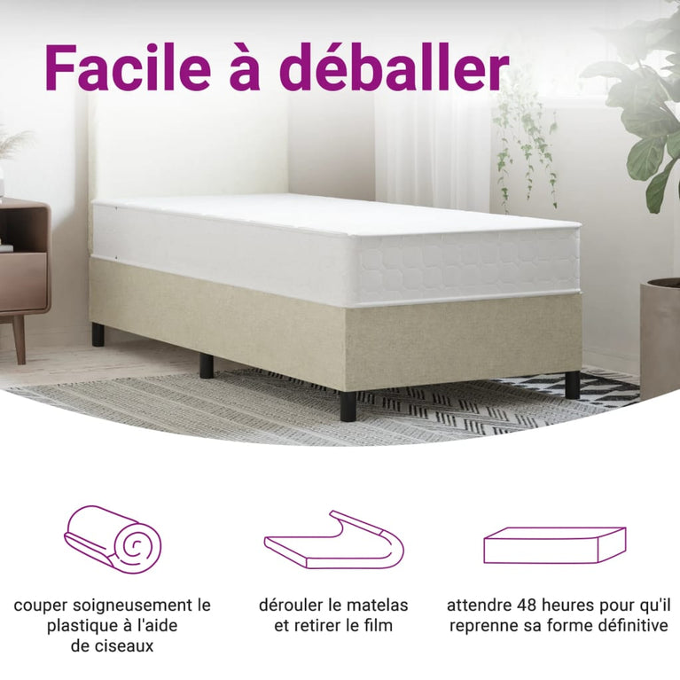 Pocketveringmatras middelhard-hard 80x200 cm