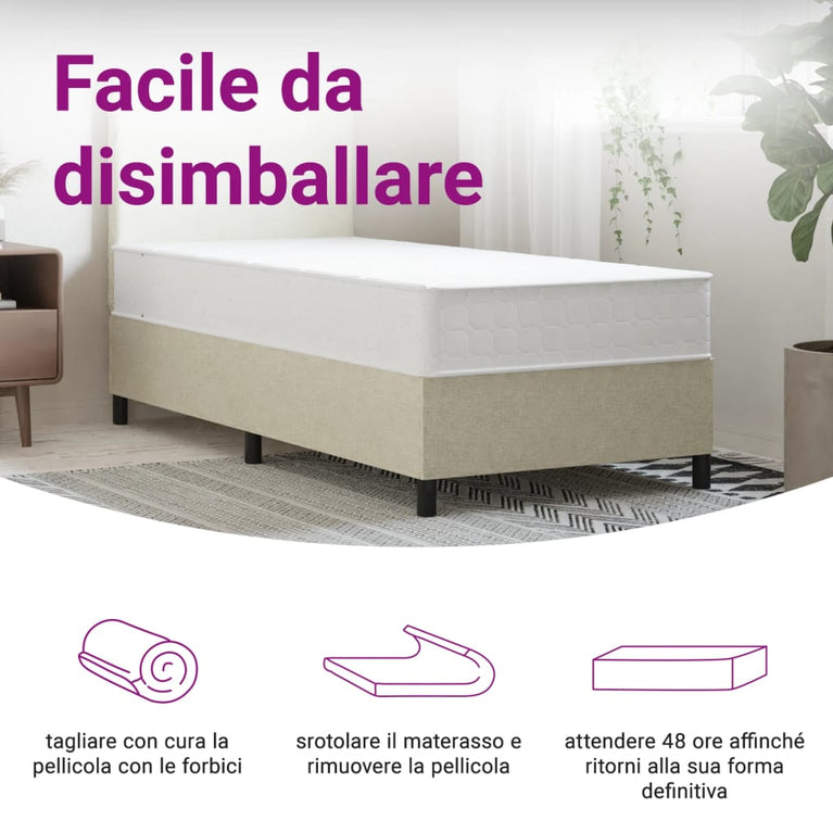 Pocketveringmatras middelhard-hard 80x200 cm