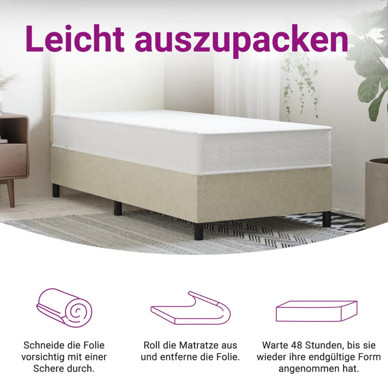 Pocketveringmatras middelhard-hard 70x200 cm