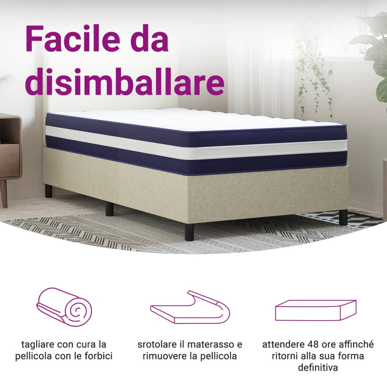 Pocketveringmatras middelhard-hard 80x200 cm