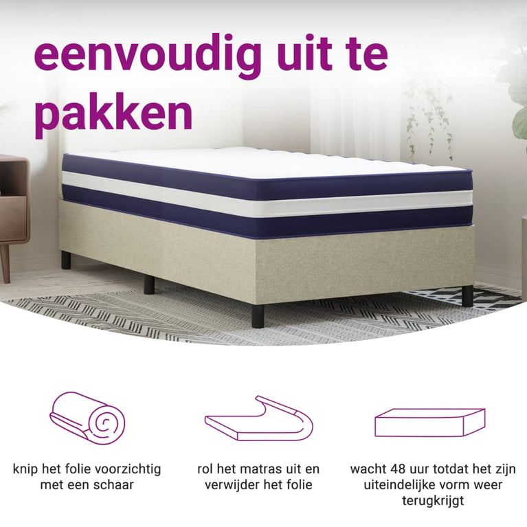 Pocketveringmatras middelhard-hard 80x200 cm