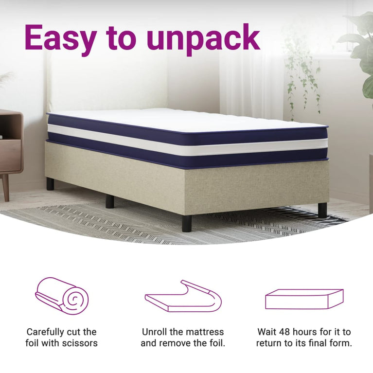 Pocketveringmatras middelhard-hard 90x200 cm