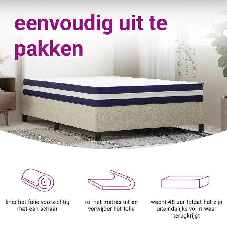 Pocketveringmatras middelhard-hard 120x200 cm