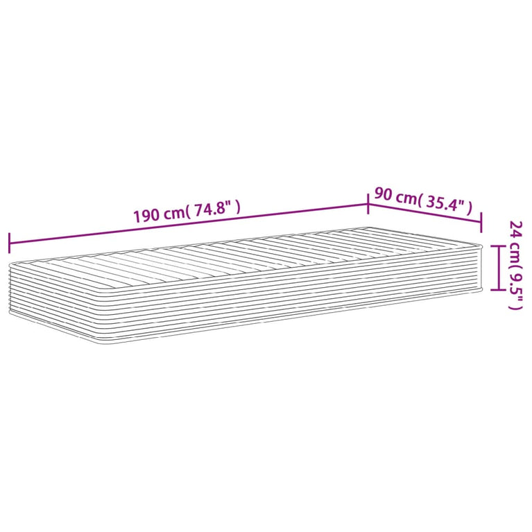 Schuimmatras middelzacht 90x190 cm Single Size