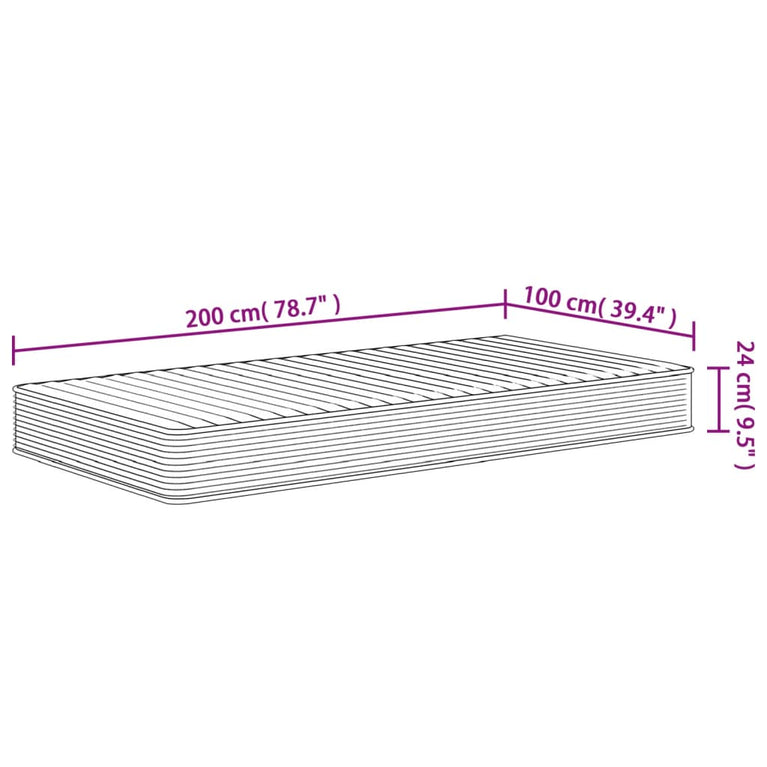 Schuimmatras middelzacht 100x200 cm