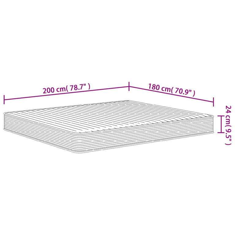 Schuimmatras middelzacht 180x200 cm