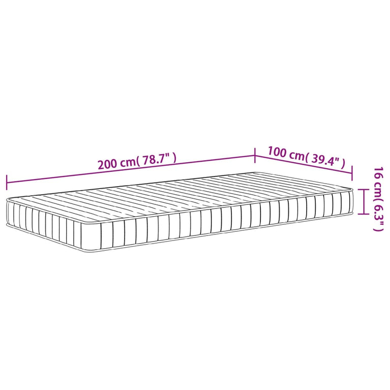 Schuimmatras middelzacht 100x200 cm