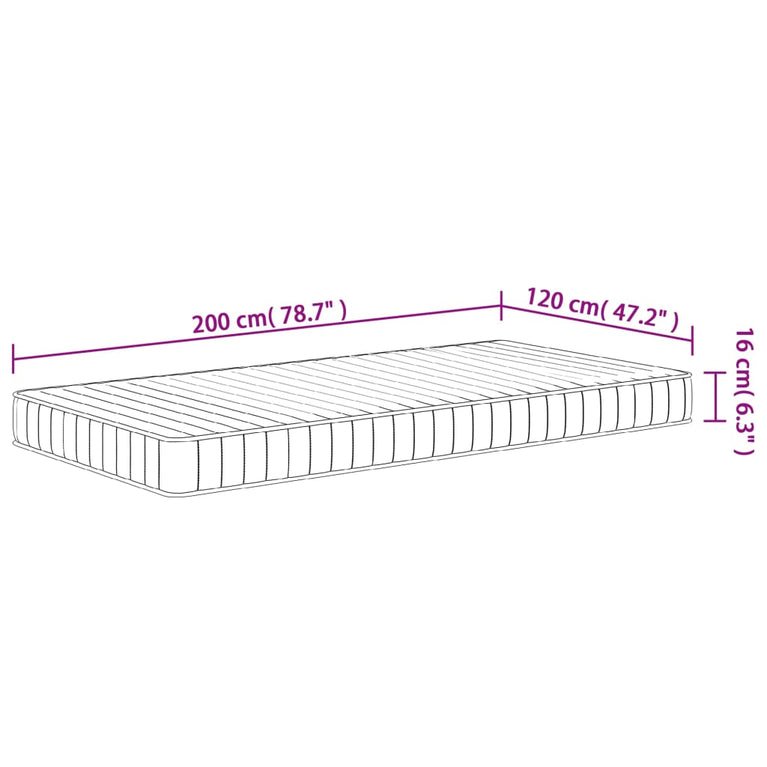 Schuimmatras middelzacht 120x200 cm