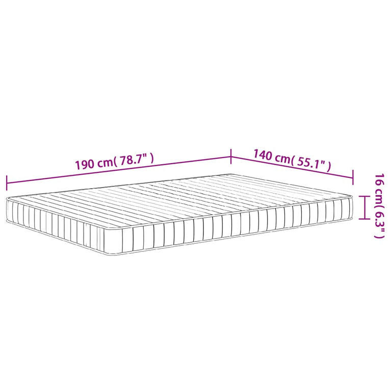 Schuimmatras middelzacht 140x190 cm