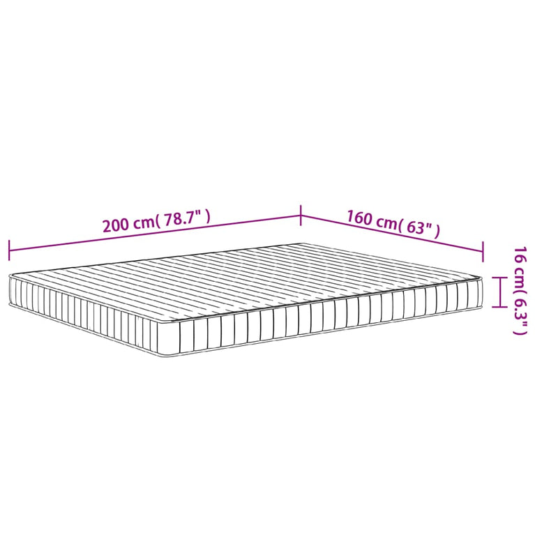 Schuimmatras middelzacht 160x200 cm