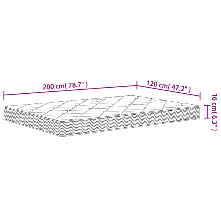 Schuimmatras middelzacht 120x200 cm