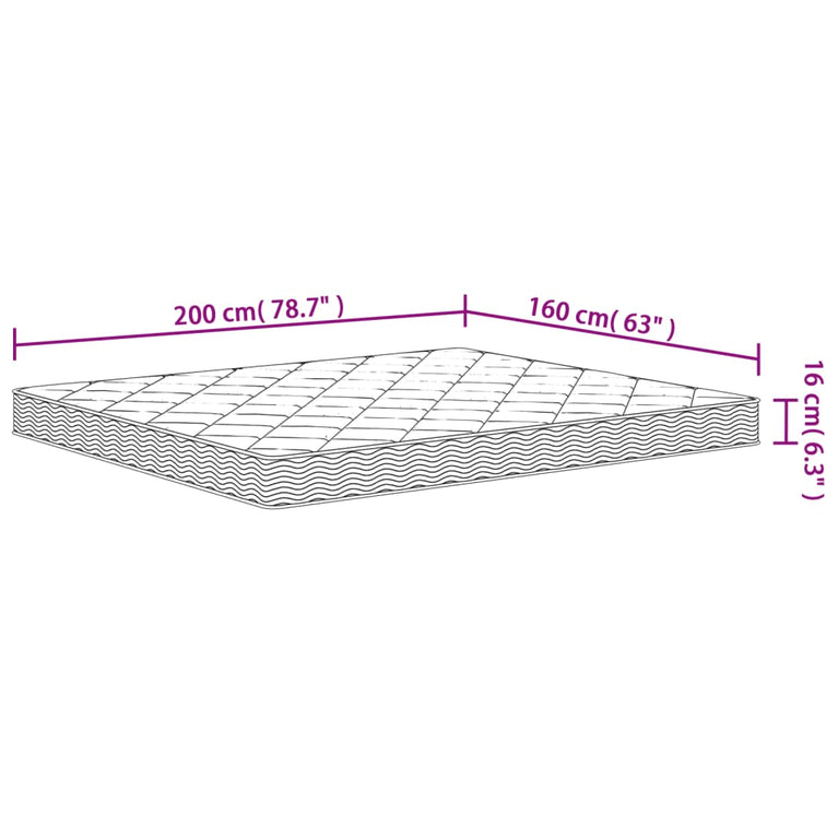 Schuimmatras middelzacht 160x200 cm