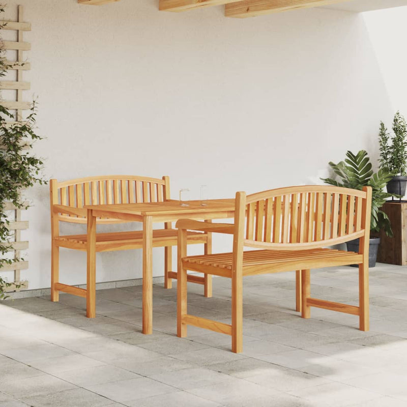 3-delige Tuinset massief teakhout