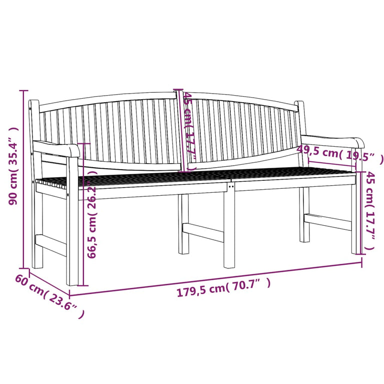 3-delige Tuinset massief teakhout