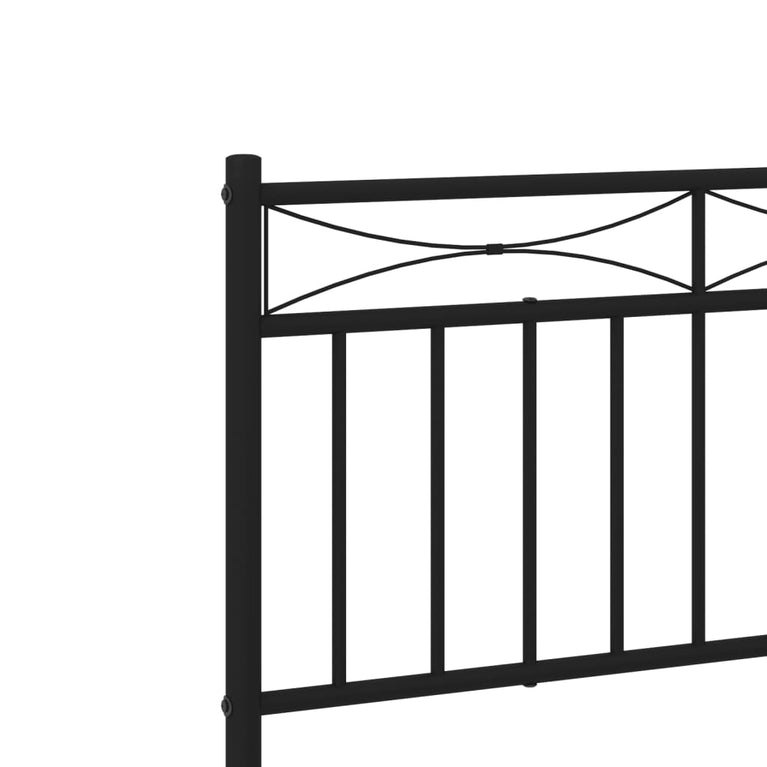 Bedframe met hoofdbord metaal zwart 100x200 cm