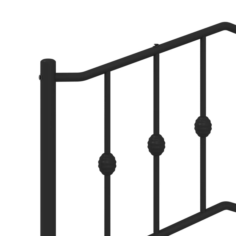 Bedframe met hoofdbord metaal zwart 180x200 cm