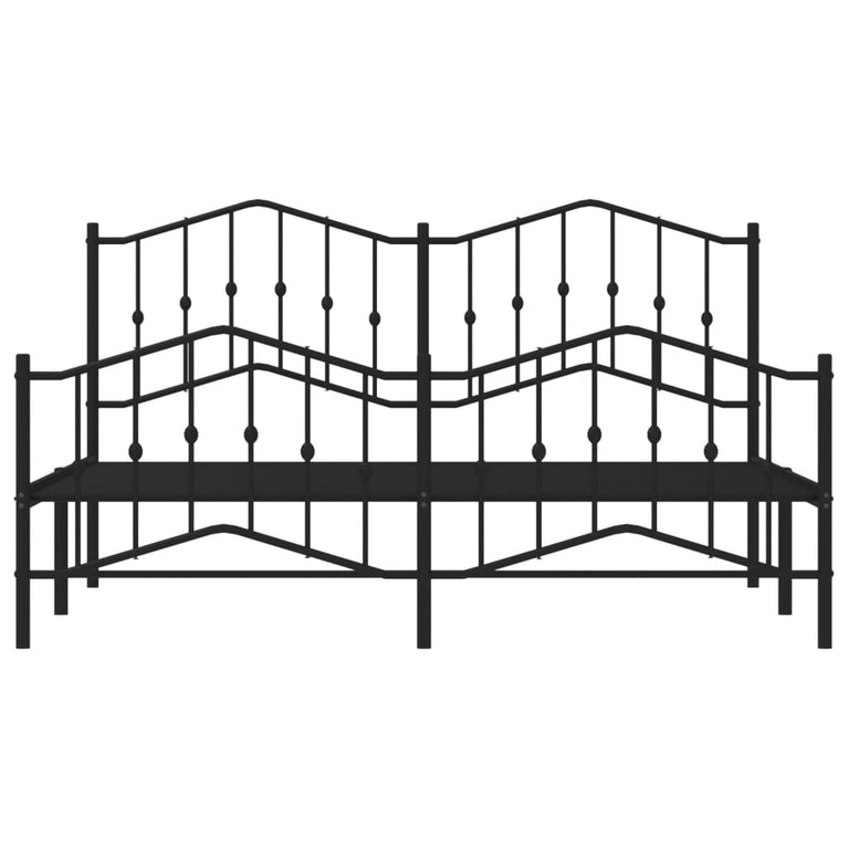 Bedframe met hoofd- en voeteneinde metaal zwart 180x200 cm