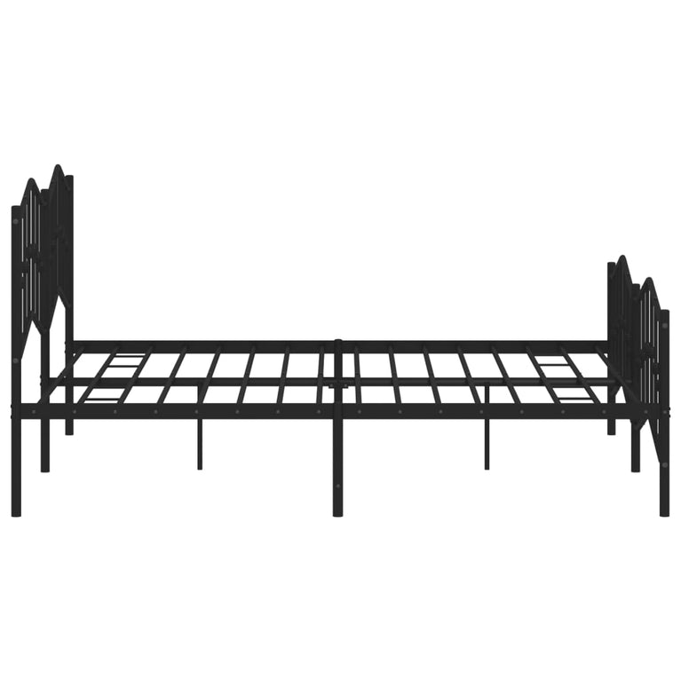 Bedframe met hoofd- en voeteneinde metaal zwart 180x200 cm