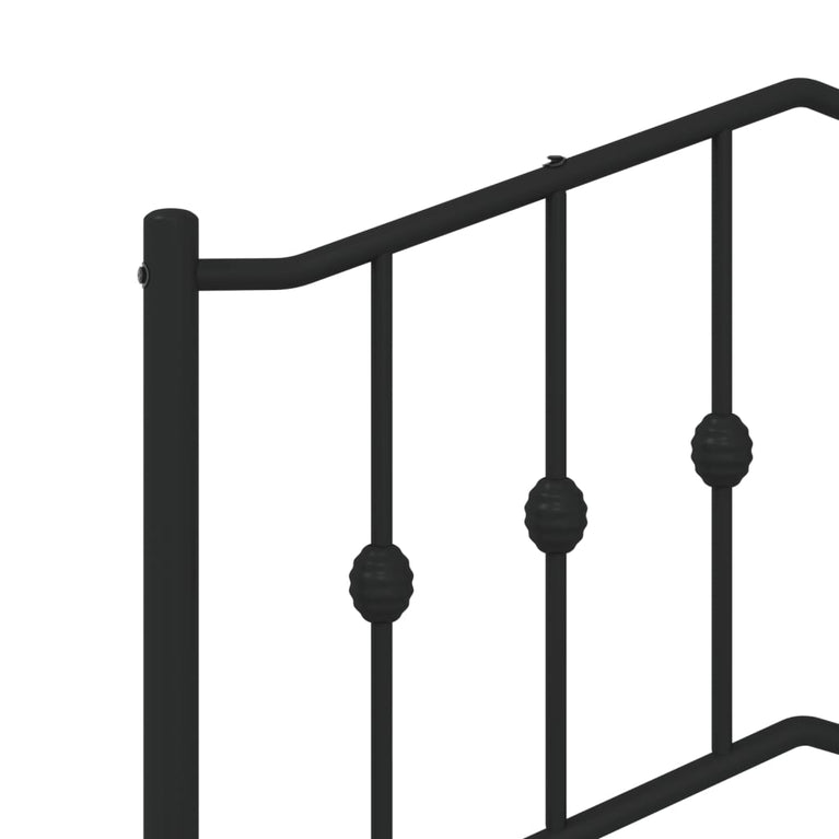 Bedframe met hoofd- en voeteneinde metaal zwart 180x200 cm