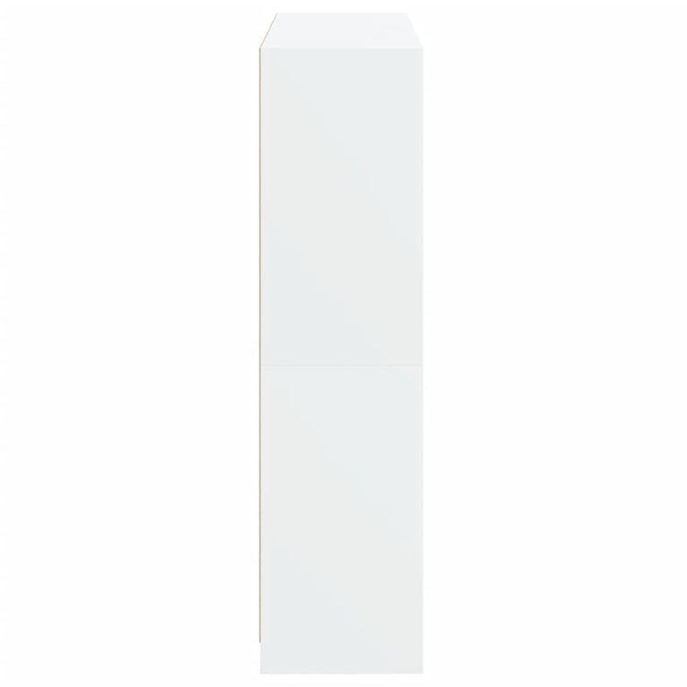 Boekenkast met deuren 136x37x142 cm bewerkt hout wit