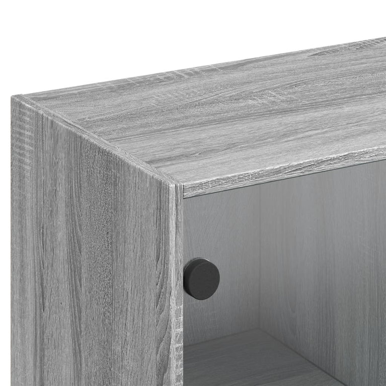 Boekenkast met deuren 136x37x142 cm hout grijs sonoma eiken