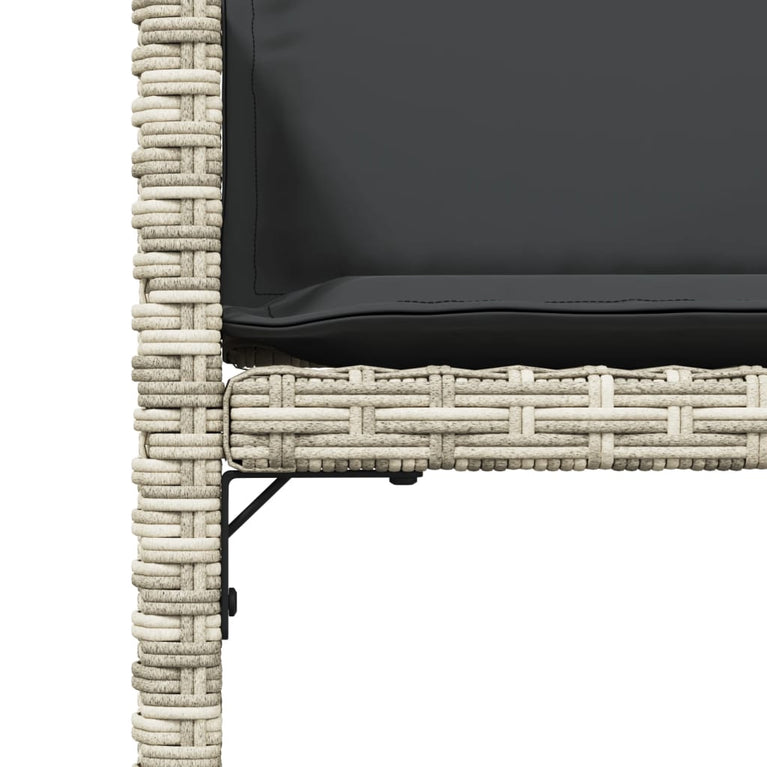 Tuinstoelen 4 st met kussens poly rattan lichtgrijs