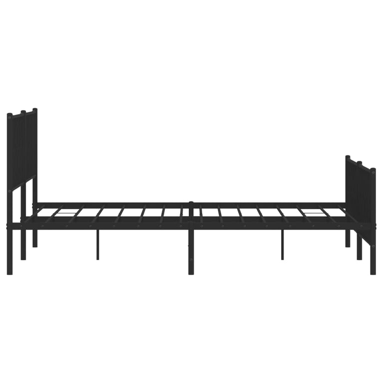 Bedframe met hoofd- en voeteneinde metaal zwart 200x200 cm