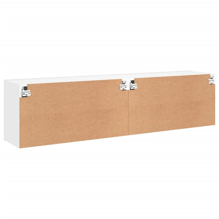 Tv-meubels 2 st wandgemonteerd 80x30x41 cm wit