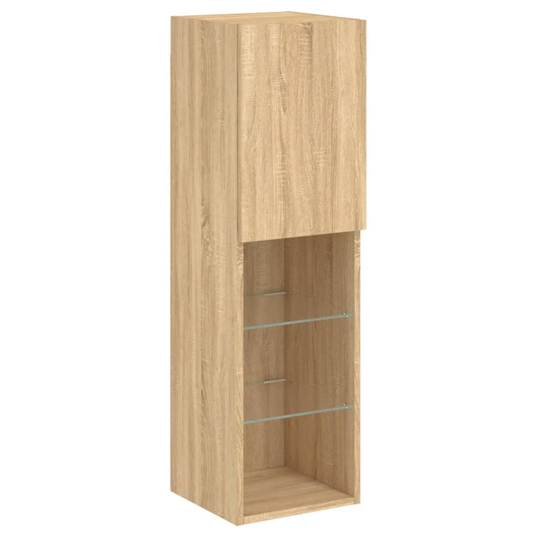 Tv-meubel met LED-verlichting 30,5x30x102 cm sonoma eikenkleur