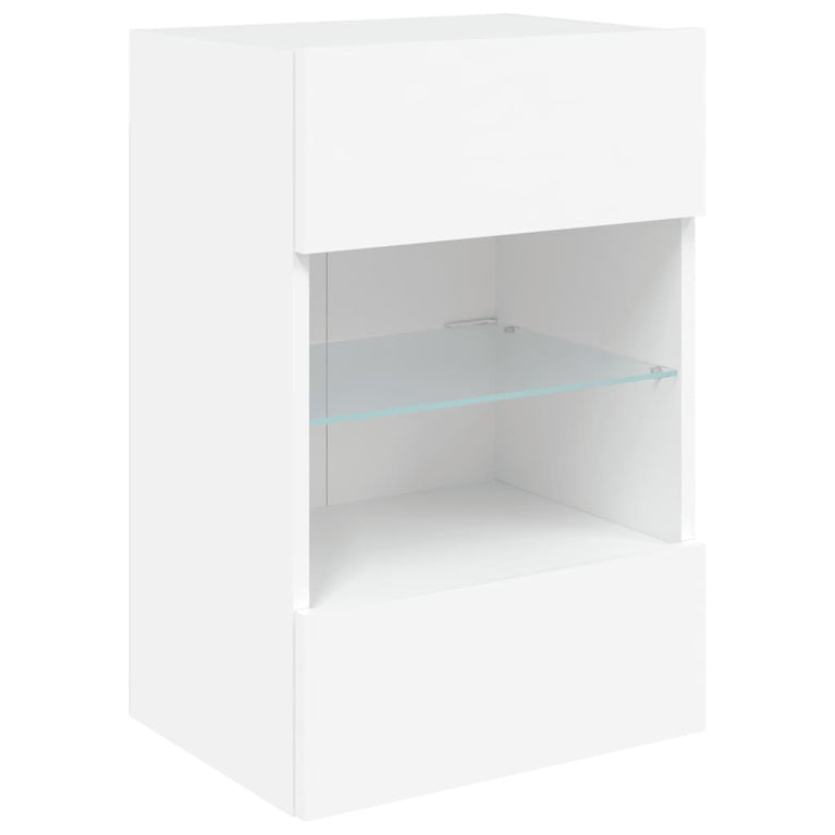 Tv-wandmeubels met LED-verlichting 2 st 40x30x60,5 cm wit