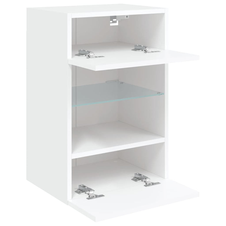Tv-wandmeubels met LED-verlichting 2 st 40x30x60,5 cm wit